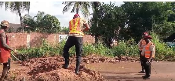 FRSC Fills Potholes On Nnewi Roads